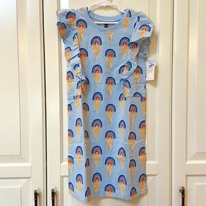 NWT - Sleeveless Ruffle A-Line Dress - Rainbow Ice Cream